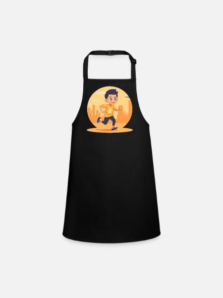 Graphique Marathon Boy - Tablier Enfant - noir - Devant