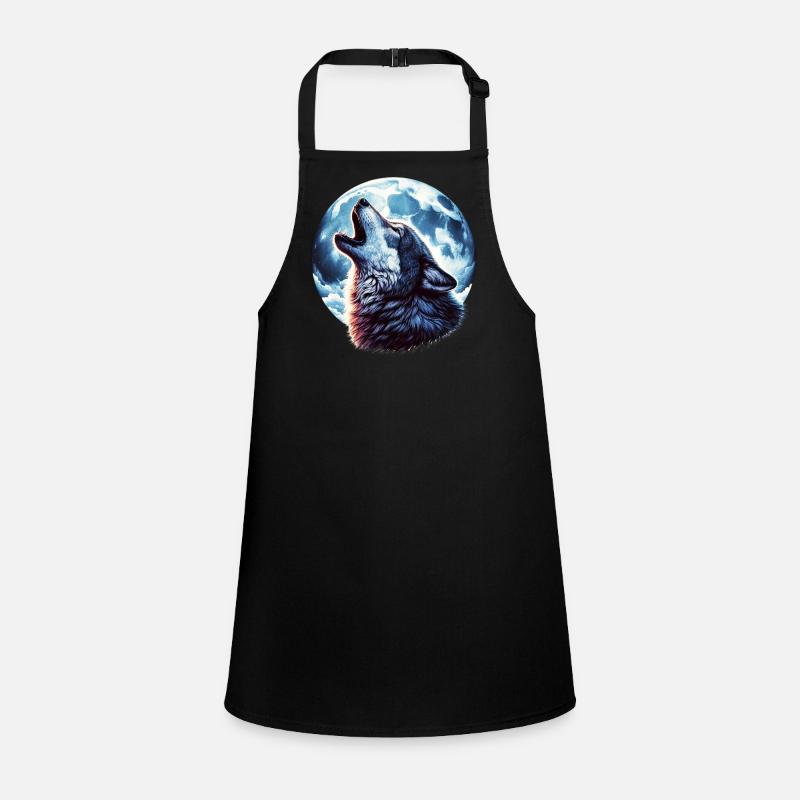 Wolf howls at the full moon Children's Apron