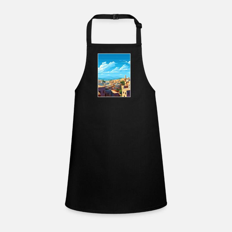 Fes Morocco Travel Poster Souvenir Postcard Paint Children's Apron