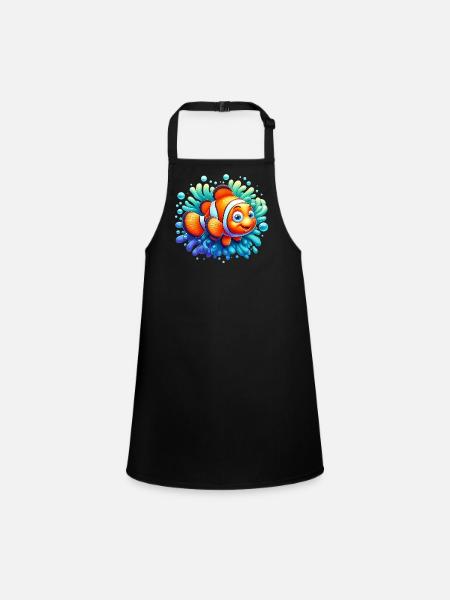 Poisson-clown - Tablier Enfant - noir - Devant