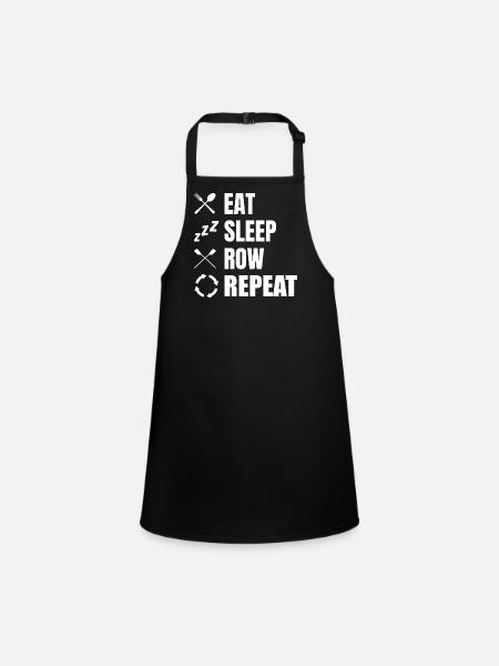 Eat Sleep Row Repeat - Schürze für Kinder - Schwarz - Vorne
