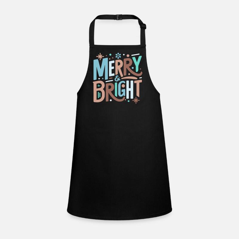 Merry & Bright Festive Typography Schürze für Kinder