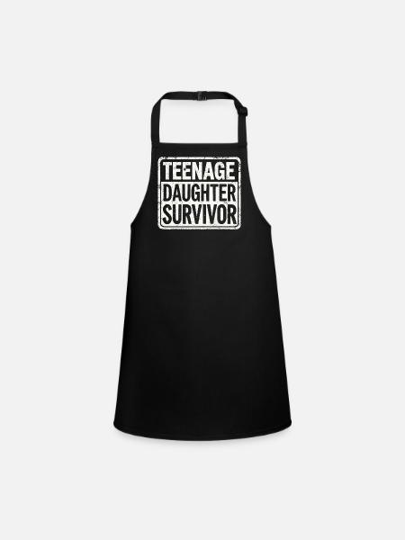 Teenage Daughter Survivor - Conception parentale amusante - Tablier Enfant - noir - Devant