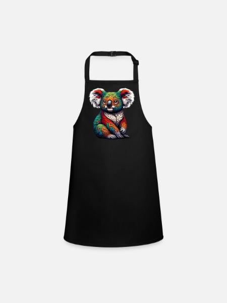Koala - Children's Apron - black - Front