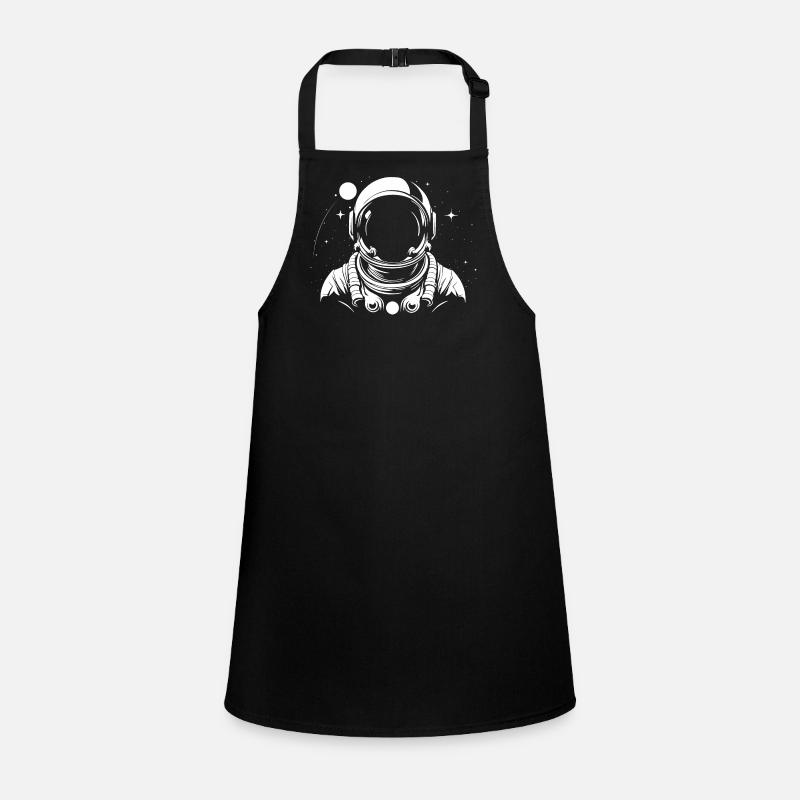 astronaut black and white Children's Apron