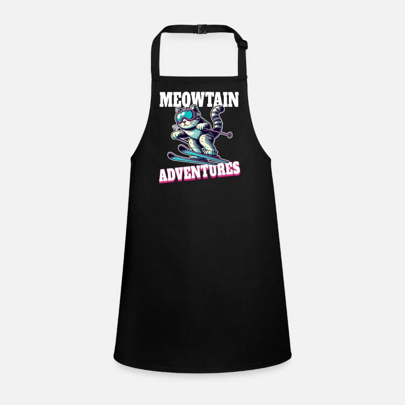 Meowtain Adventure – Skiing Cat Children's Apron