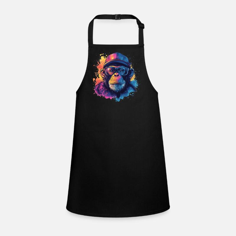 Wasserfarben Hipster Affe Schürze für Kinder