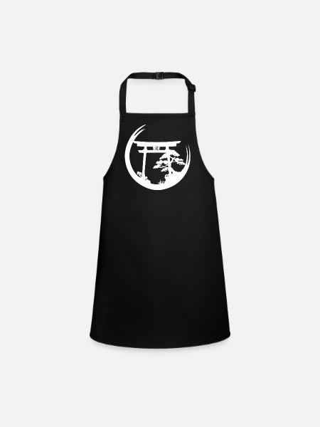 Japanese Atmosphere (White) - Children's Apron - black - Front