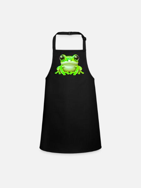 Grenouille - Tablier Enfant - noir - Devant
