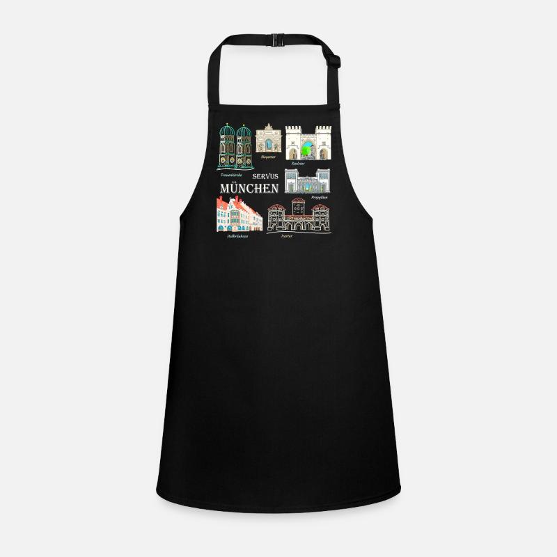 Munich, Hand Drawing Landmark, Bavaria Children's Apron