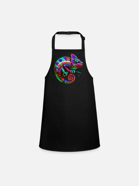 Chameleon - Children's Apron - black - Front