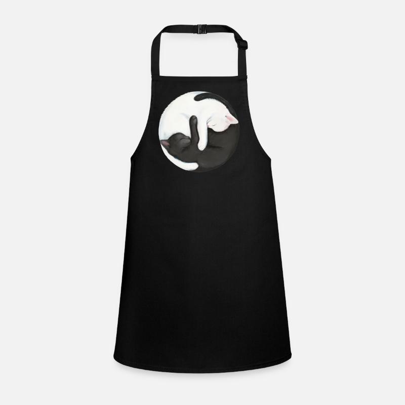 Zen Yin Yang Cats - Harmony in Black and White Children's Apron