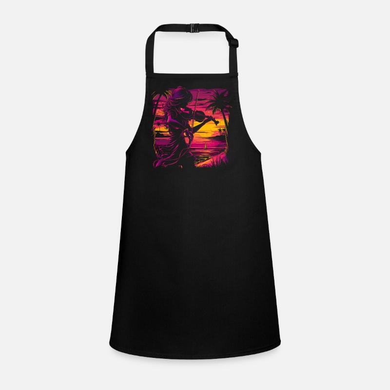 Violinist Synthwave Children's Apron