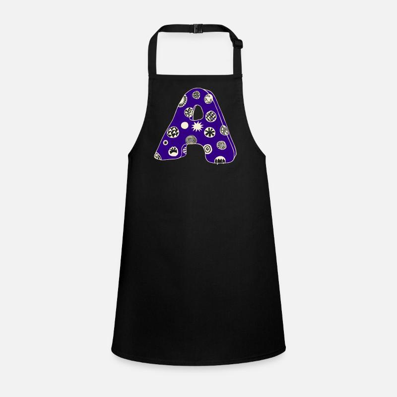 Letter A with character in blue Children's Apron