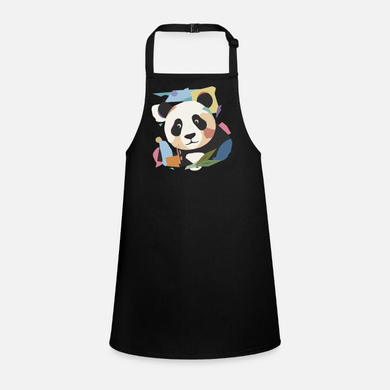 Happy panda in a modern collage look Children's Apron