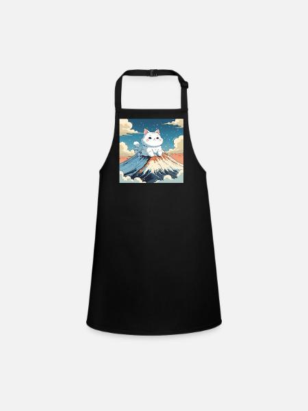 Fuji Kitten - Children's Apron - black - Front