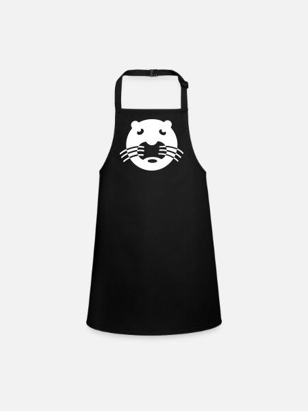 cats snout white Vectorgraphic - Children's Apron - black - Front