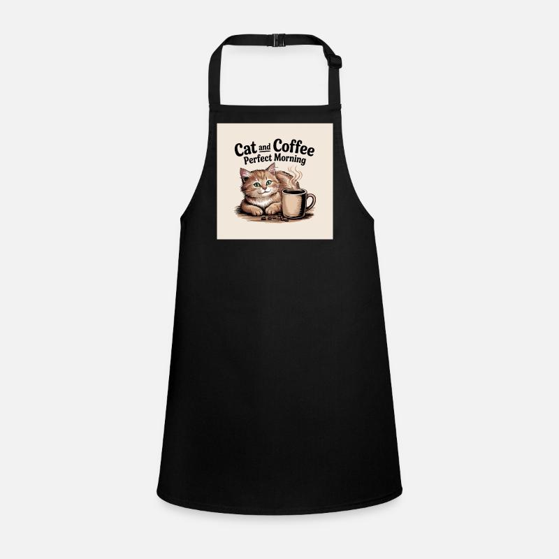 Katze und Kaffe ist ein perfekter Morgen Schürze für Kinder