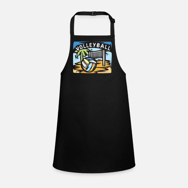 Illustration de volley-ball avec palmier de beach-volley Tablier Enfant