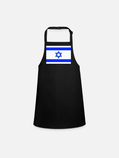Drapeau d’Israël Drapeau Armoiries Etoile de David Jerusalen - Tablier Enfant - noir - Devant