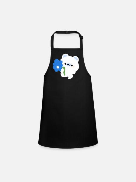 Ours polaire romantique - Tablier Enfant - noir - Devant