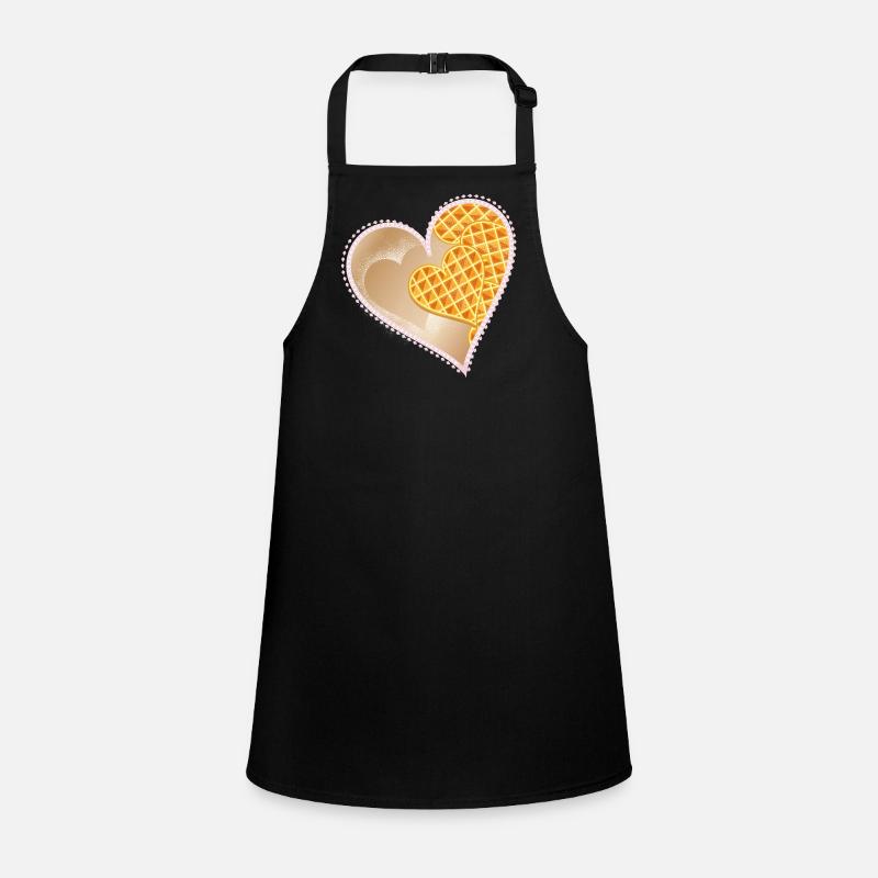 Heart waffles with powdered sugar and lace rim Children's Apron