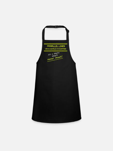 Funny Parallel Lines Math Tee - Children's Apron - black - Front