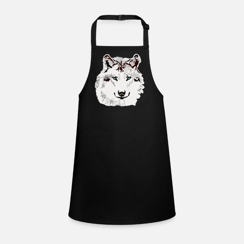 Yeux bleus de loup blanc Tablier Enfant