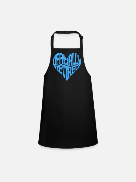 Heart-Shaped Officially Retired - Children's Apron - black - Front