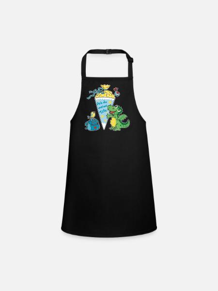 Schoolchild Dragon. Oh my bag! - Children's Apron - black - Front