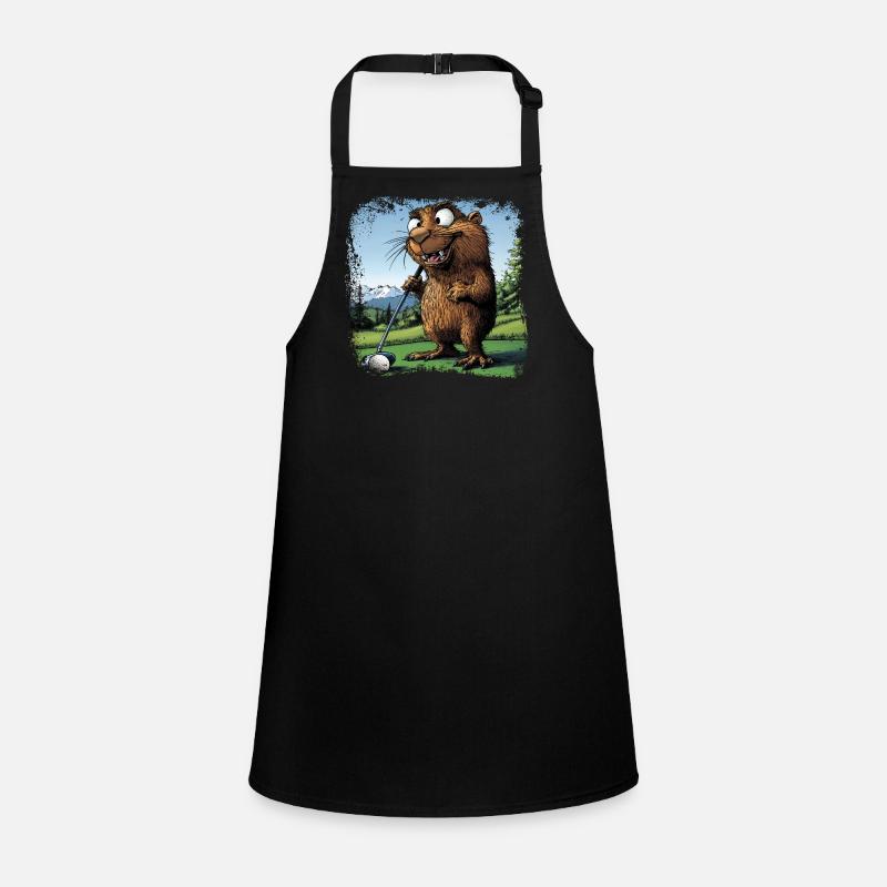 Golfer Groundhog Children's Apron