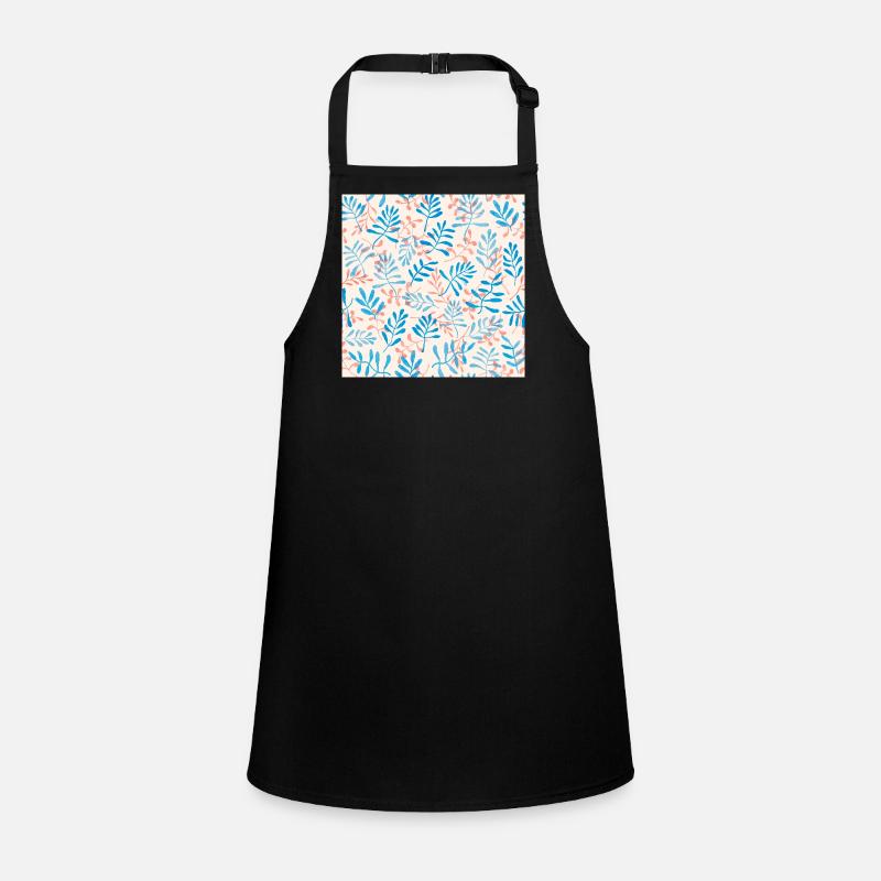 Blue and Coral Branch Design Children's Apron