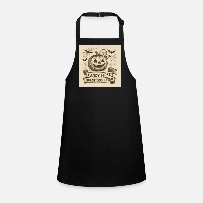 Halloween pumpkin with ghost and banner Children's Apron