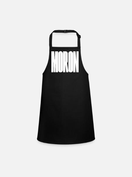 Moron - big and bold typographical design - Children's Apron - black - Front
