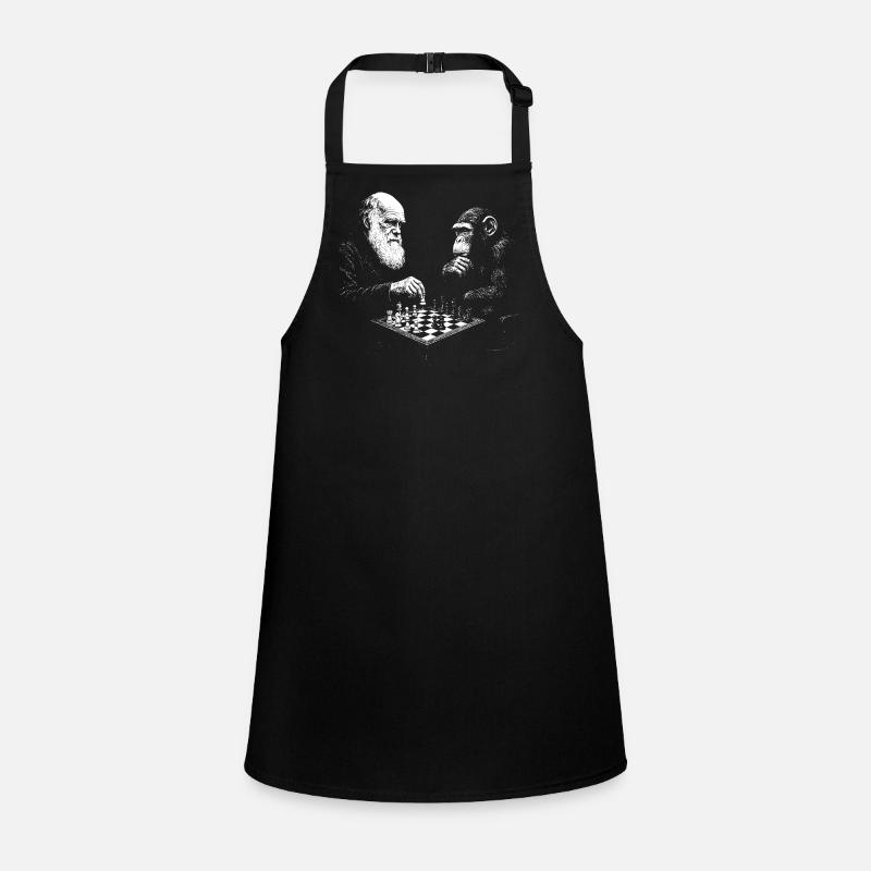 Charles Darwin plays chess with monkey Children's Apron