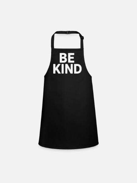 Be kind Slogan schlicht - Schürze für Kinder - Schwarz - Vorne