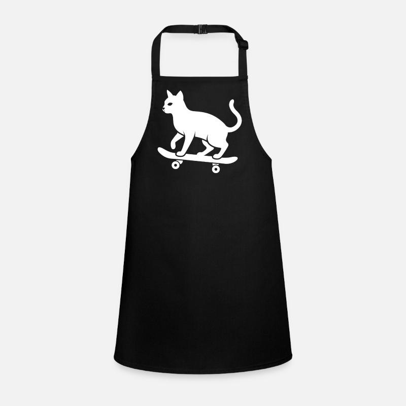 Coole Katze Skateboarder Silhouette Minimalistisch Schürze für Kinder