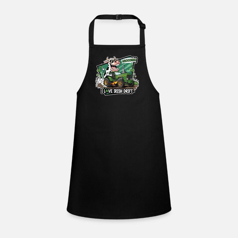 Irish Drift Cow with Green Tractor Children's Apron