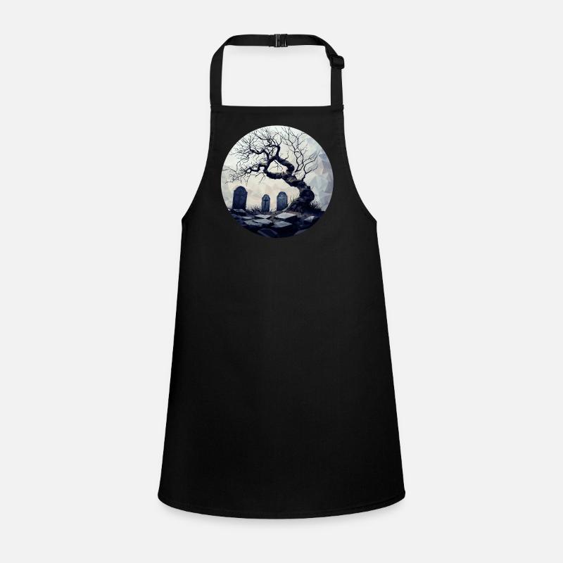 Forgotten gravesite with gnarled tree Children's Apron