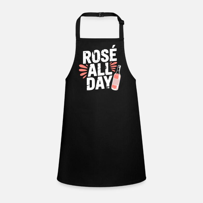 Rosé All Day Roséwein Trinkspruch Fun Wein Schürze für Kinder
