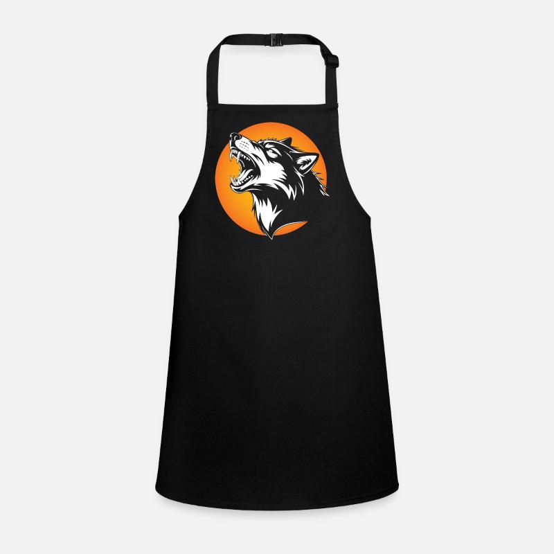 Tête de loup en silhouette contrastée Tablier Enfant