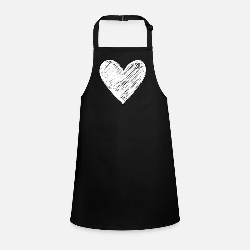 Simple heart drawing for love Children's Apron