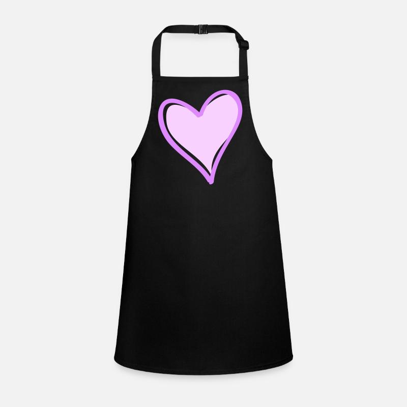 Cœur violet avec contour noir Tablier Enfant