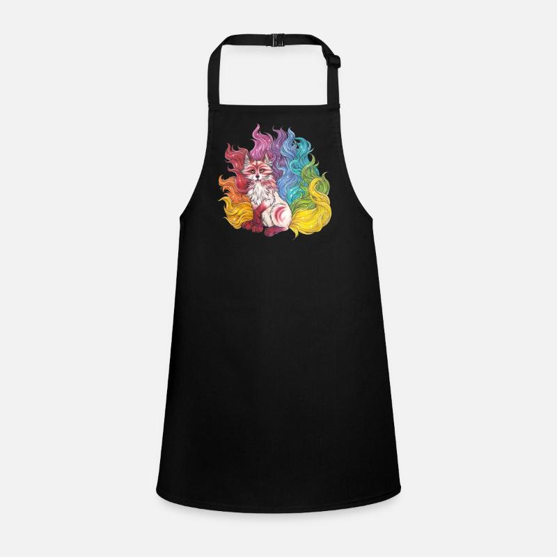 Rainbow Kitsune Mythical Fox Gift Manga Children's Apron