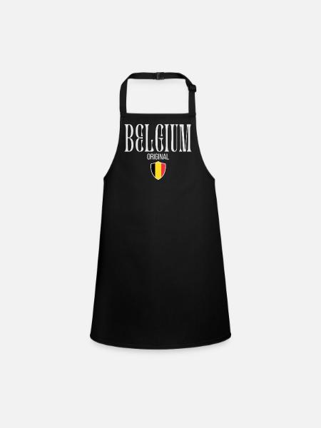 Drapeau belge, fier belge - Tablier Enfant - noir - Devant