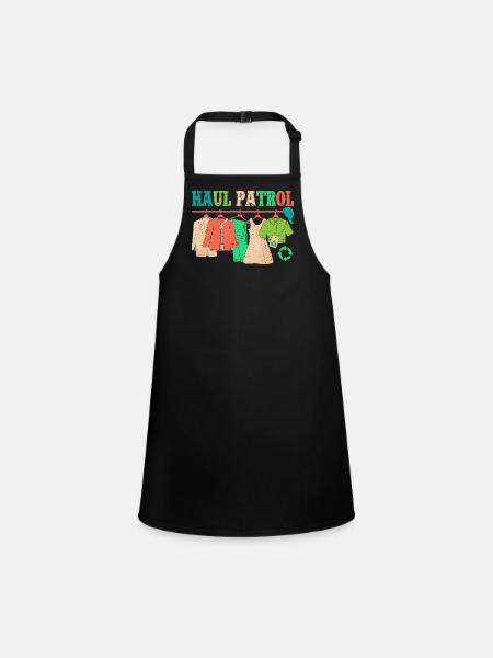 Thrift Shopper Haul Patrol Thrift Store - Children's Apron - black - Front