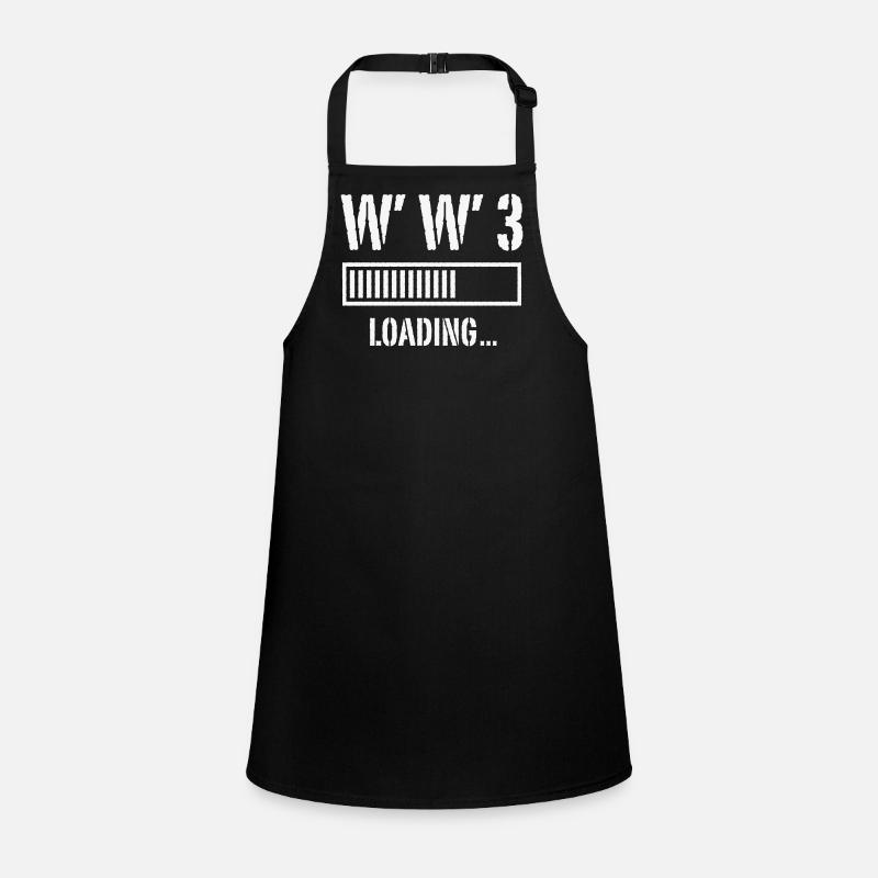 World War 3 Loading … (Frieden / Krieg / White) Schürze für Kinder