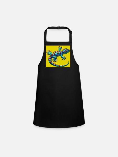 Gecko - Children's Apron - black - Front