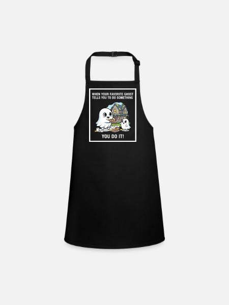 My favorite ghost - Children's Apron - black - Front
