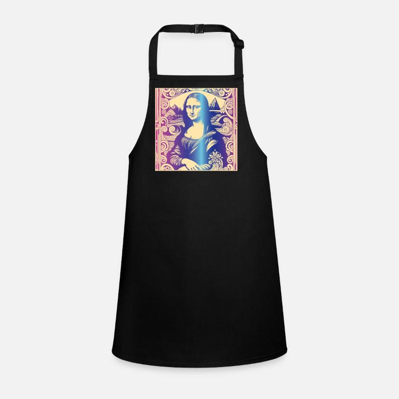 Woman portrait mona lisa rainbow modern paris Children's Apron